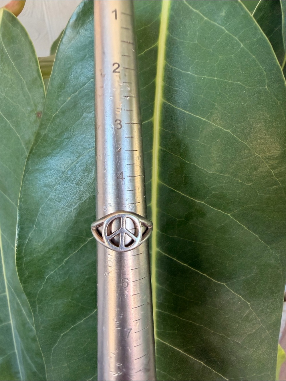Sterling silver peace sign ring